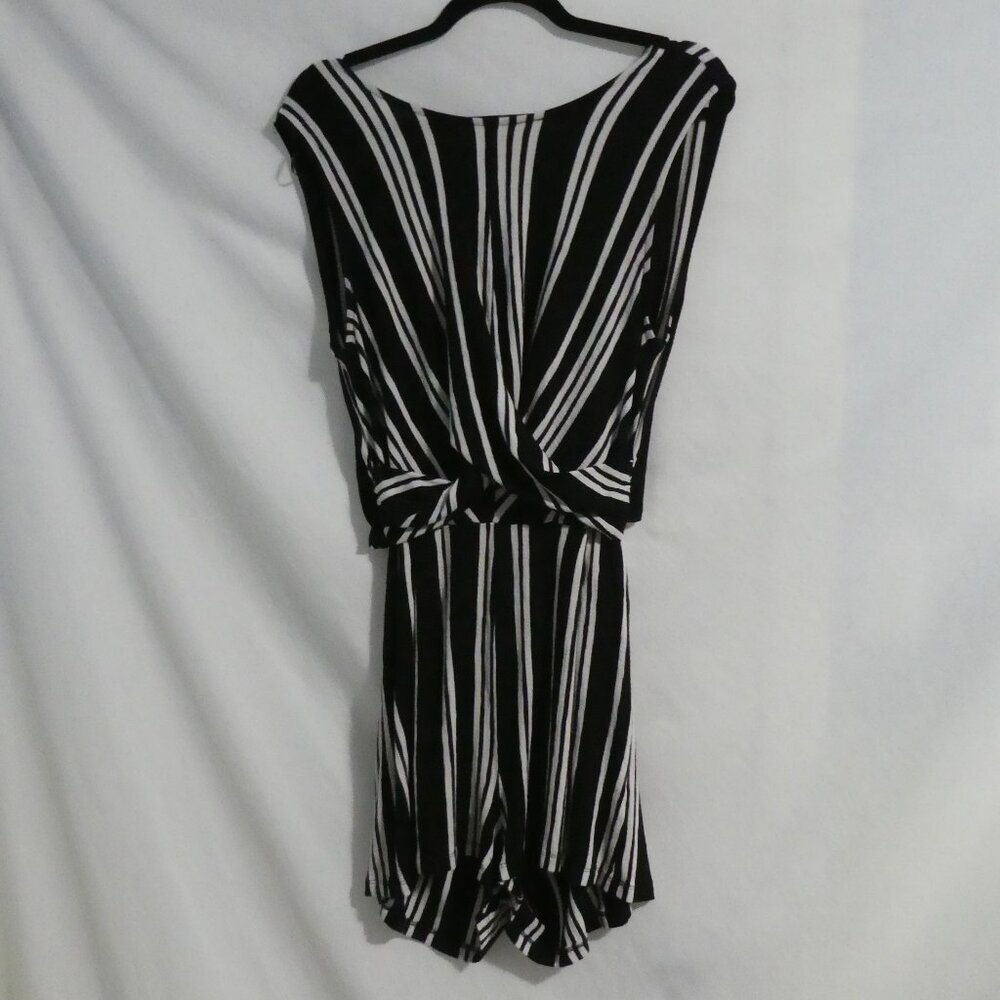 LANE TREE | medium | Black and White Striped Romper | NWOT
